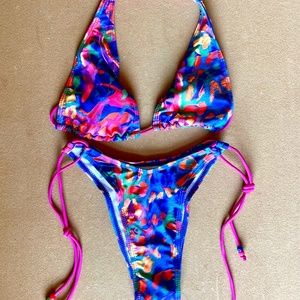 SOLY HUX Women's 2 Piece Swimsuit Printed Triangle Bikini- Medium